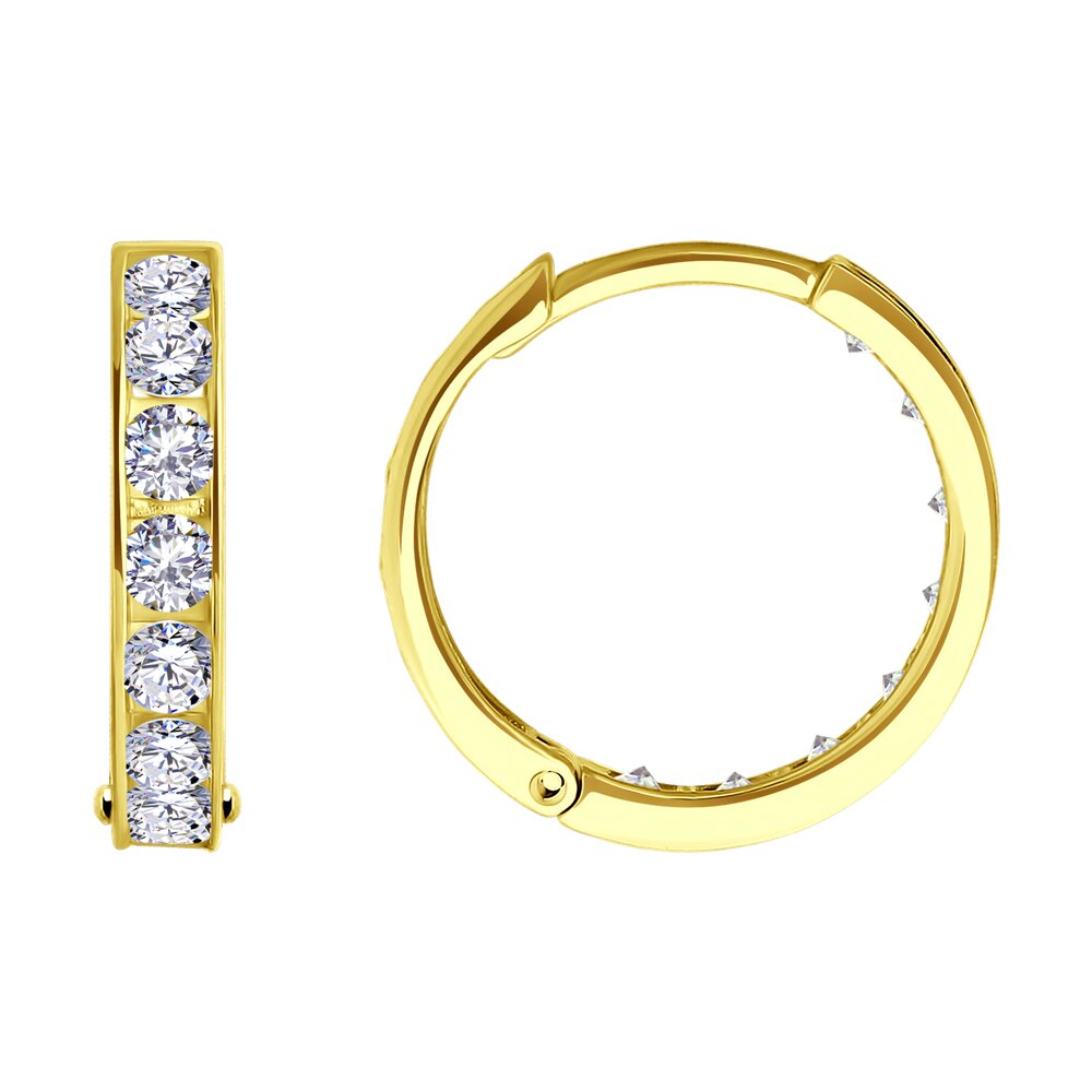

Серьги конго из золота SOKOLOV 0200249-2, фианит, 0200249-2