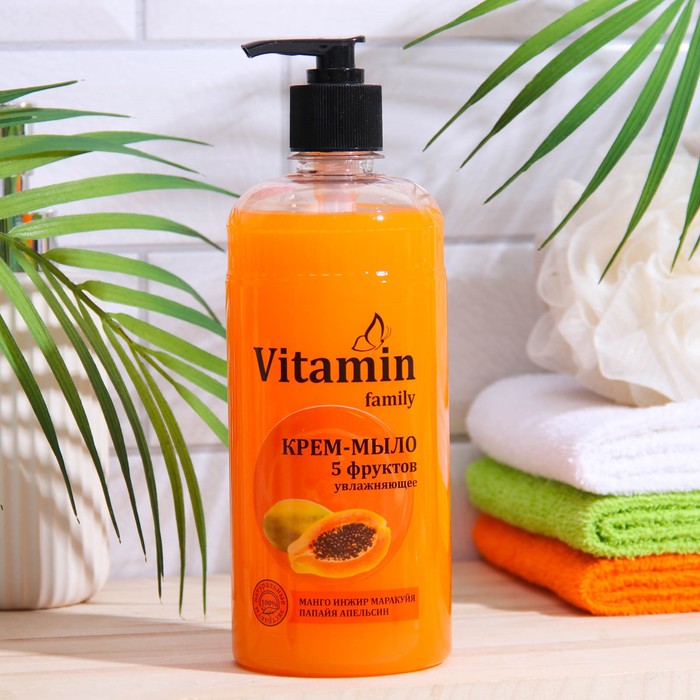 

Крем-мыло Vitamin Family 5 фруктов увлажняющее, 650 мл
