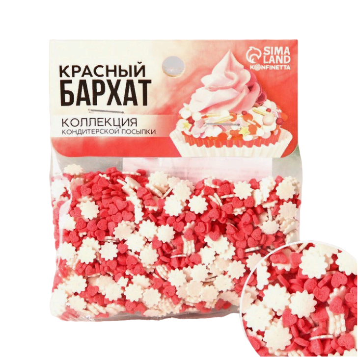 

Посыпка цветная фигурная Красный бархат, 50 г.