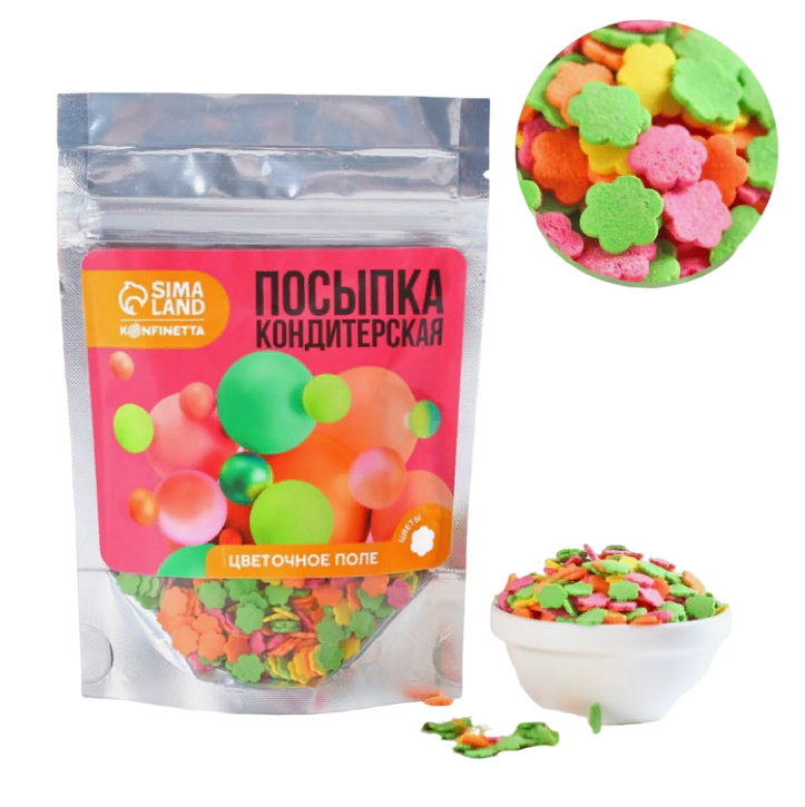 

Посыпка цветная фигурная Цветочное поле, 50 г.