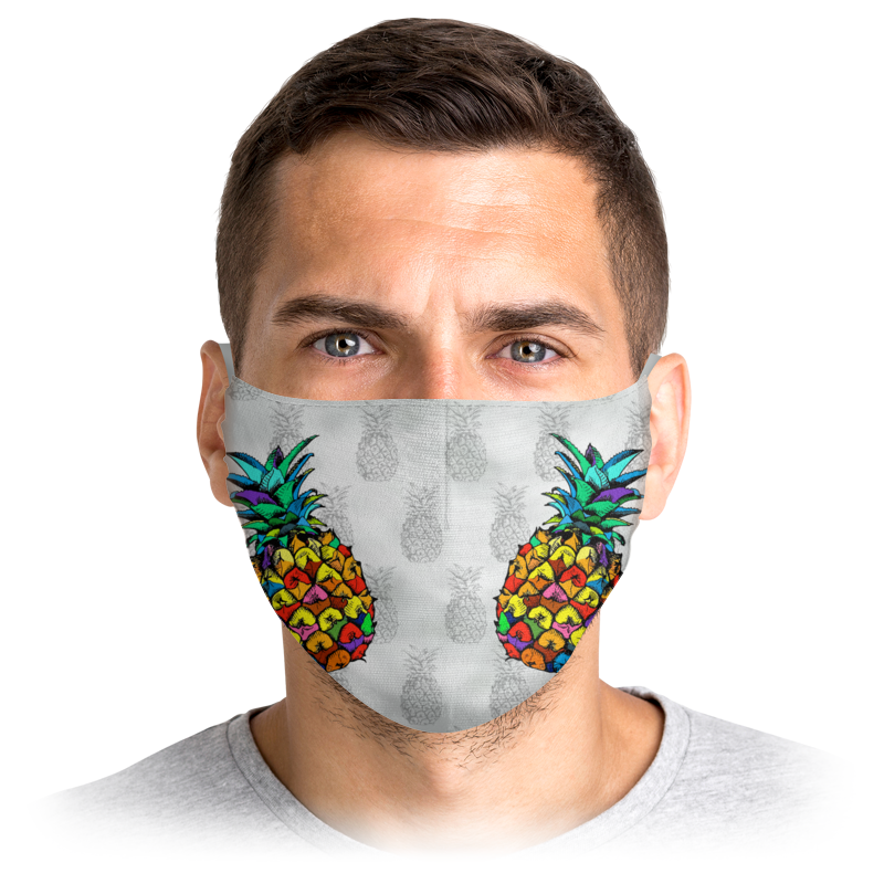 

Многоразовая маска Printio Ananas color серая M, Ananas color