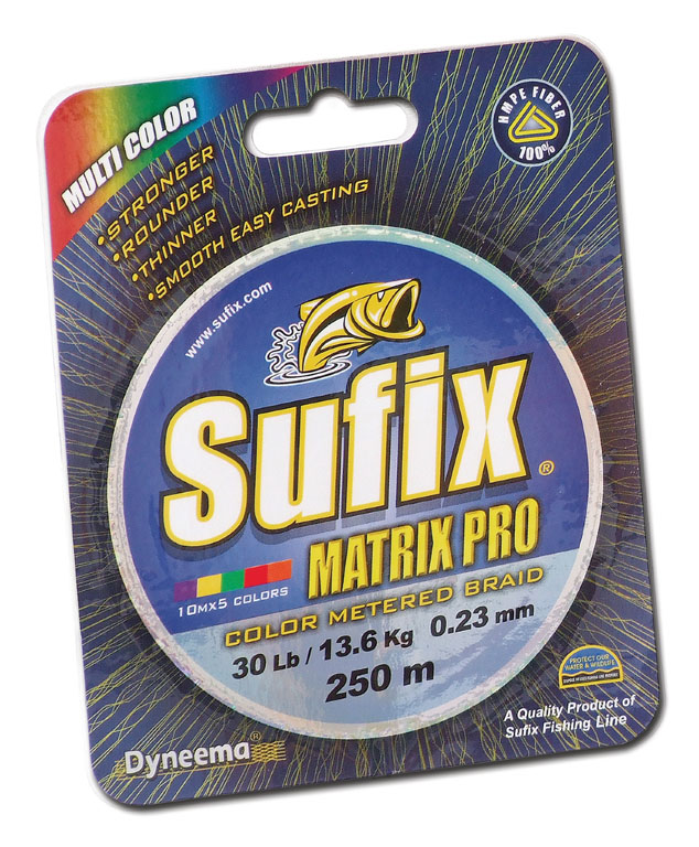 фото Леска плетеная sufix matrix pro разноцвет. 100м 0.12мм 8.1кг