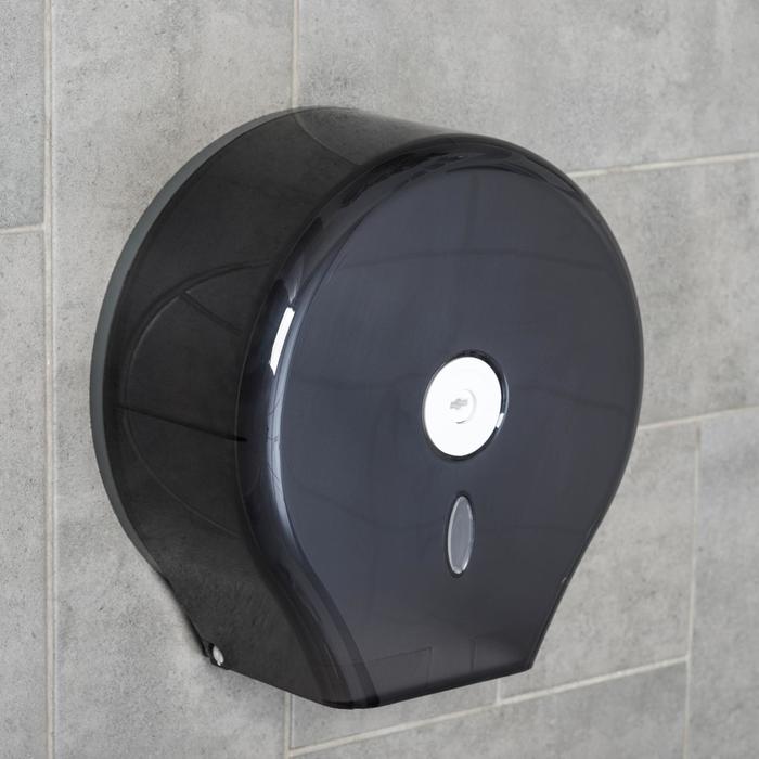 Держатель для туалетной бумаги, 28x27,5x12 см, втулка 6,5 см, пластик, цвет чёрный