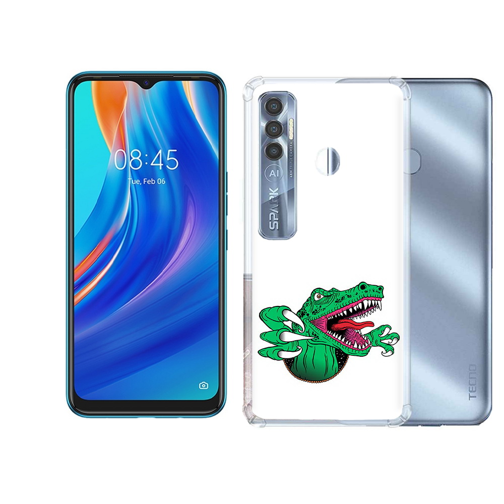 

Чехол MyPads Tocco для Tecno Spark 7 Pro крокодил, Прозрачный, Tocco