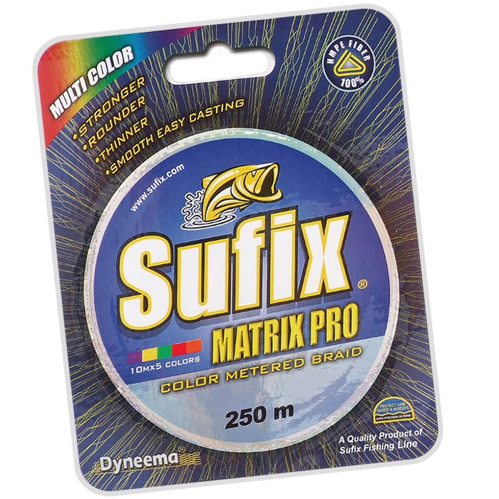 

Леска плетеная SUFIX Matrix Pro разноцвет. 250м 0.25мм 22.5кг