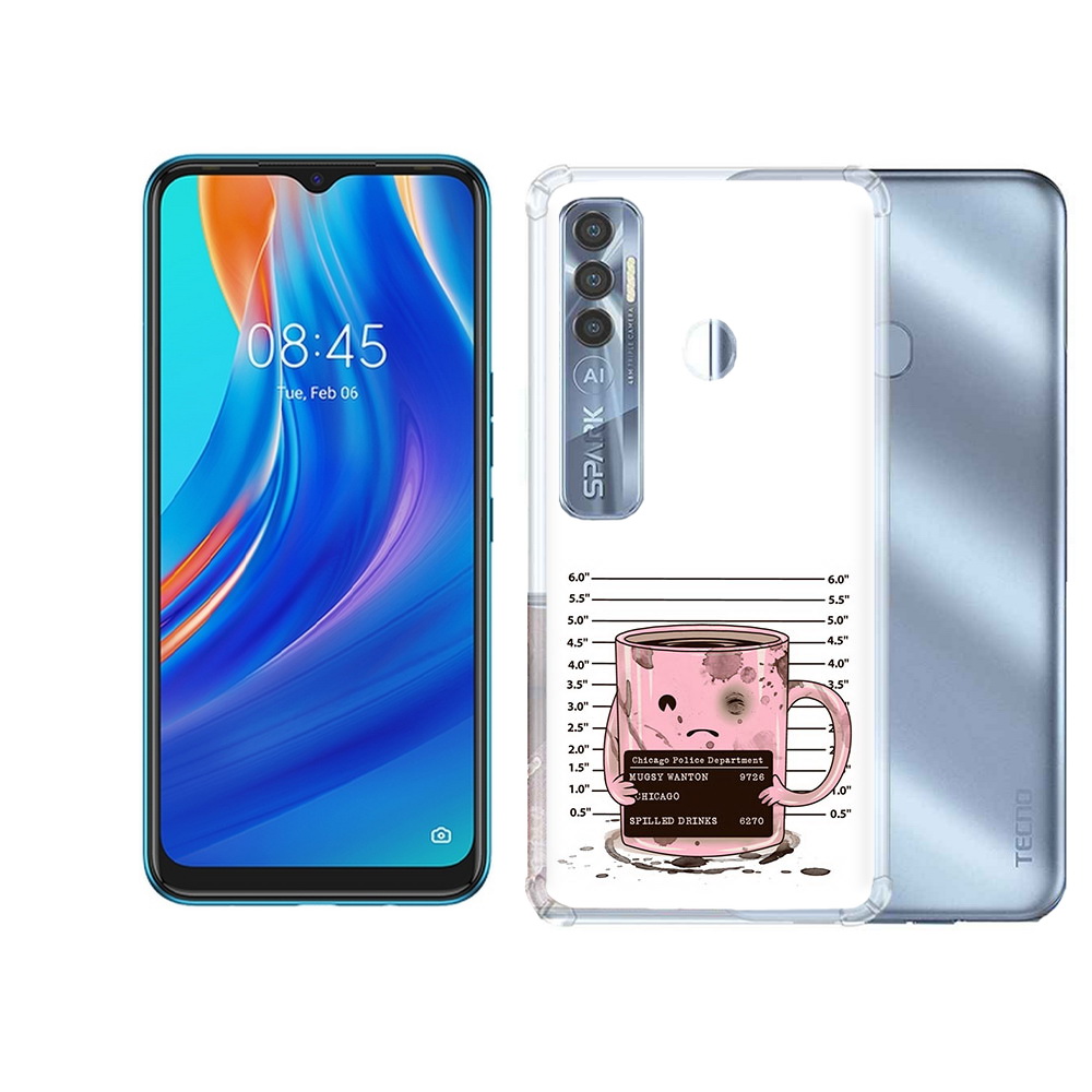 

Чехол MyPads Tocco для Tecno Spark 7 Pro кружка, Прозрачный, Tocco