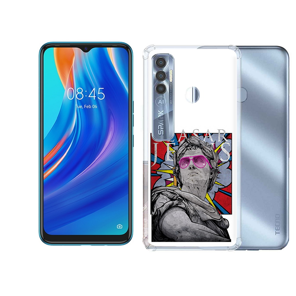 

Чехол MyPads Tocco для Tecno Spark 7 Pro крутая статуя свободы, Прозрачный, Tocco