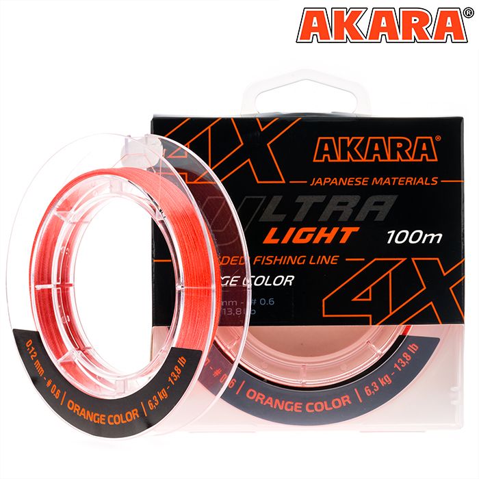 

Шнур для рыбалки Akara Ultra Light x4 0,06 мм 100 метров до 2,7 кг, Ultra Light x4
