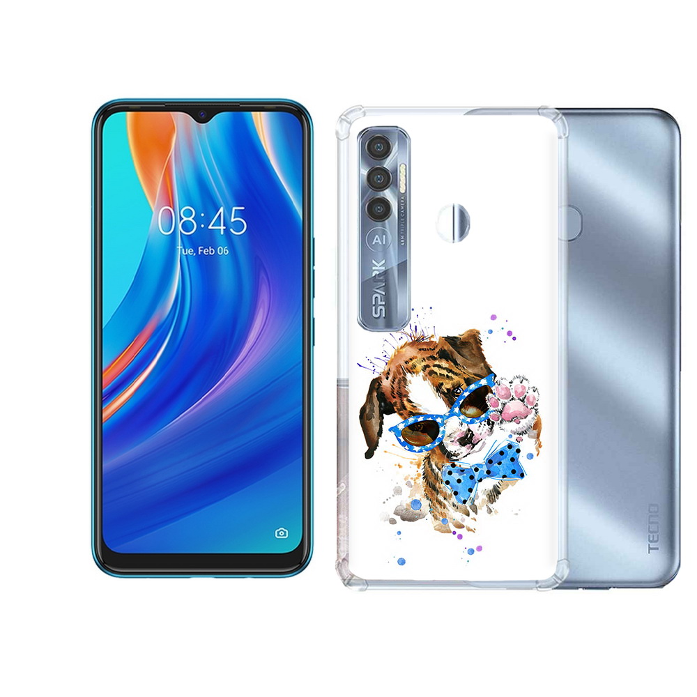 

Чехол MyPads Tocco для Tecno Spark 7 Pro лапочка, Прозрачный, Tocco