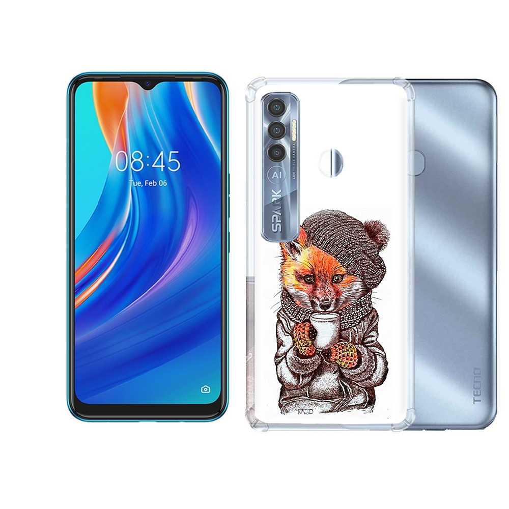 

Чехол MyPads Tocco для Tecno Spark 7 Pro лиса в шапке, Tocco