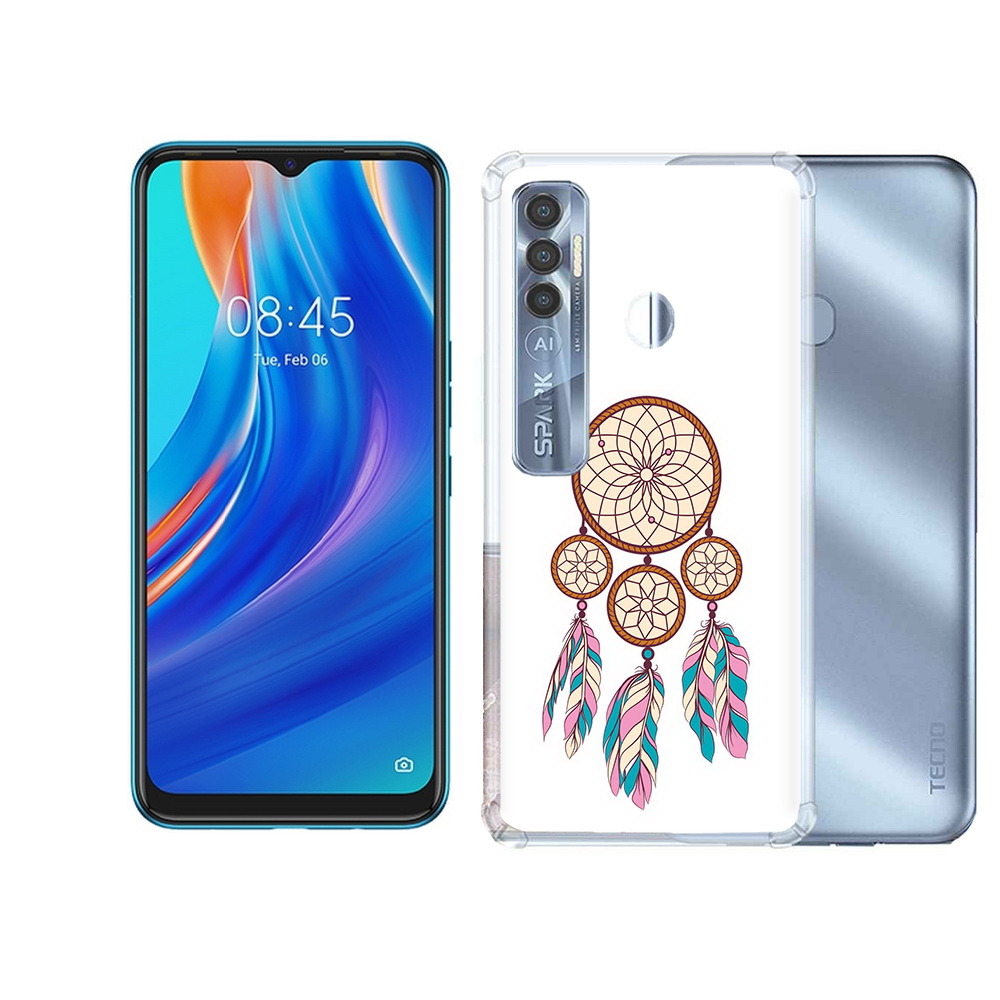 

Чехол MyPads Tocco для Tecno Spark 7 Pro ловец снов бежевый, Прозрачный, Tocco