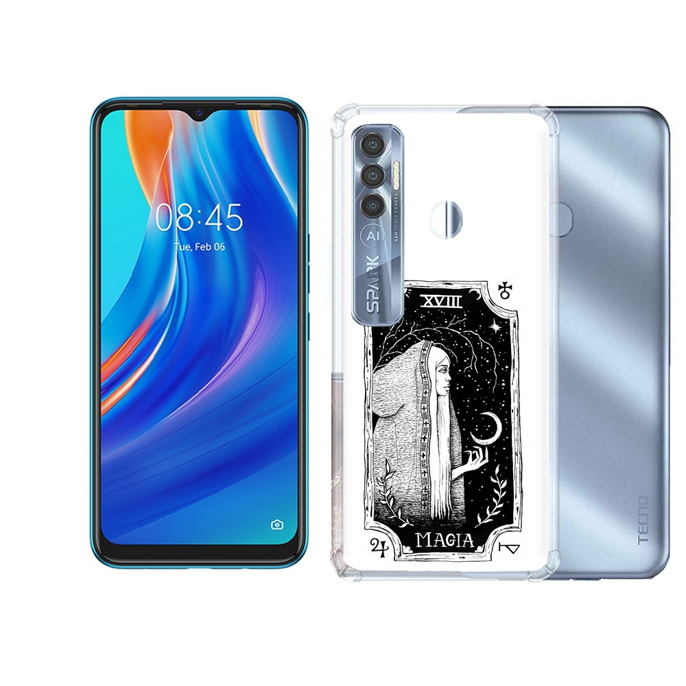 

Чехол MyPads Tocco для Tecno Spark 7 Pro лунная магия, Прозрачный, Tocco