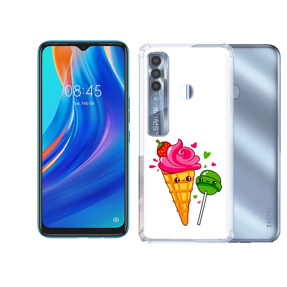 

Чехол MyPads Tocco для Tecno Spark 7 Pro Вкусняшки, Прозрачный, Tocco