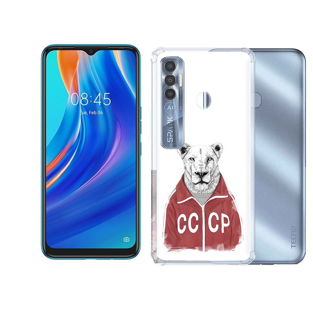 

Чехол MyPads Tocco для Tecno Spark 7 Pro львица ссср, Прозрачный, Tocco