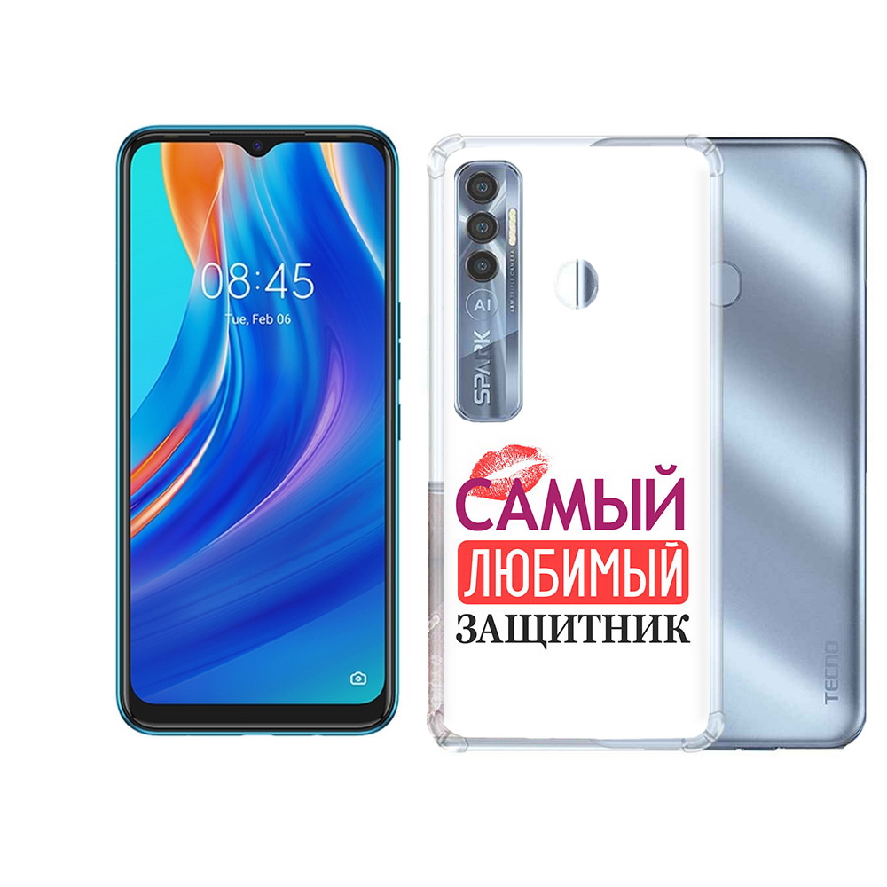 

Чехол MyPads Tocco для Tecno Spark 7 Pro любимый защитник, Прозрачный, Tocco