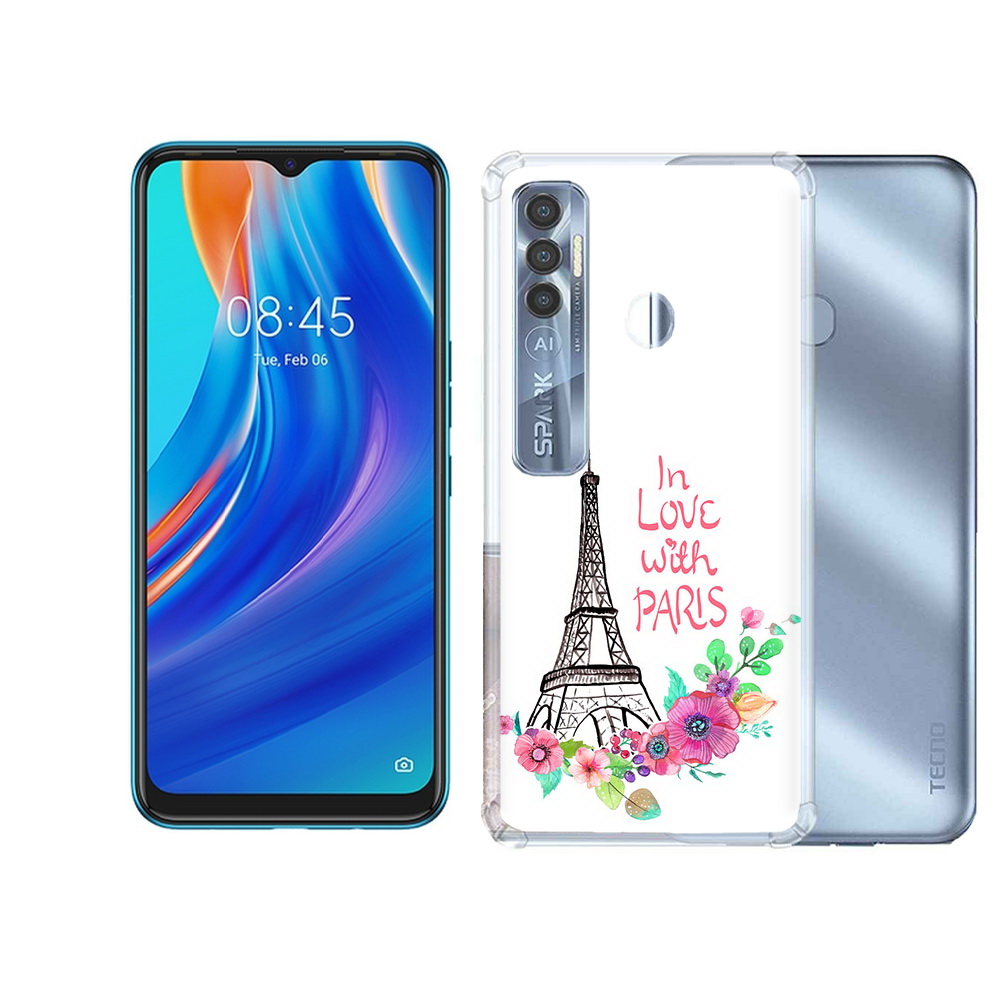 

Чехол MyPads Tocco для Tecno Spark 7 Pro любимый париж, Прозрачный, Tocco