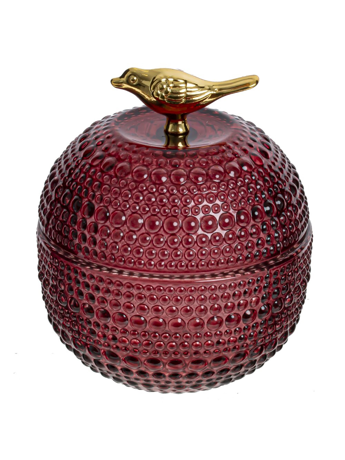 

Шкатулка с крышкой Remecoclub, стеклянная, 8x8x10 см, Бордовый