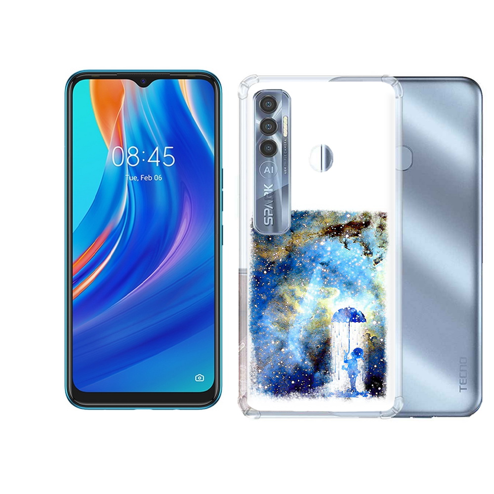 

Чехол MyPads Tocco для Tecno Spark 7 Pro мальчик в небе, Прозрачный, Tocco