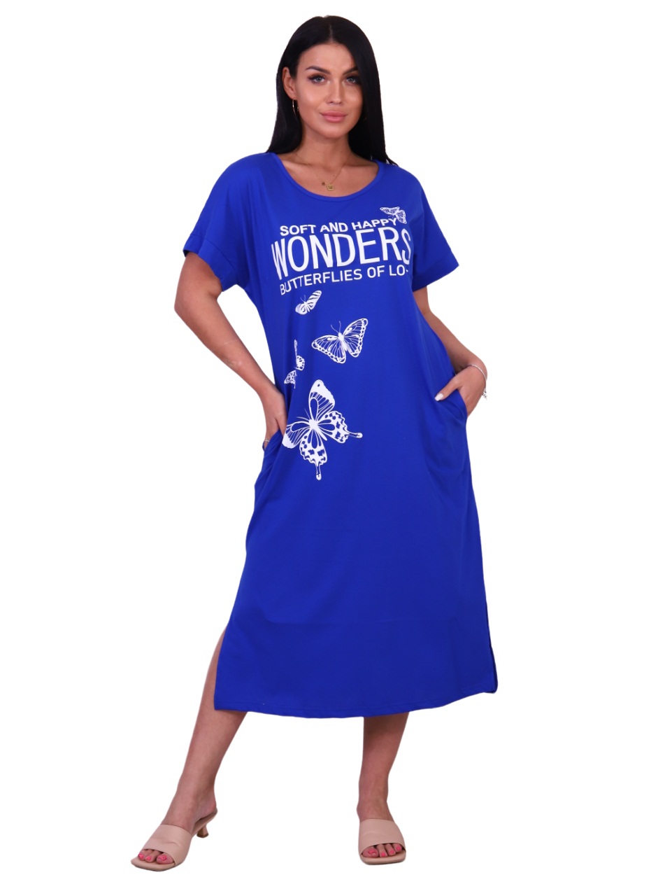 

Туника женская New Life jersey 1366 синяя 54 RU, 1366