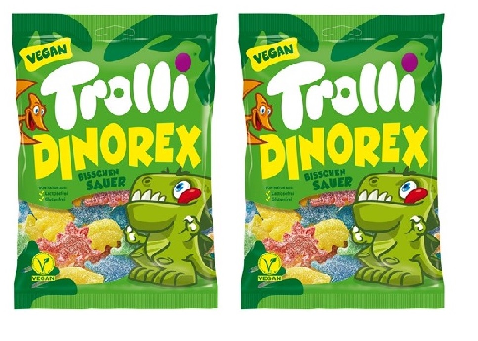 фото Мармелад trolli dino rex в сахаре супер кислые, 100 г х 2 шт