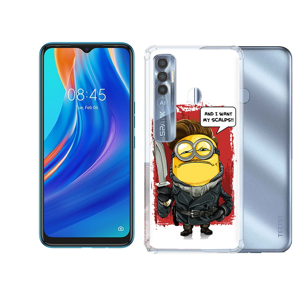 

Чехол MyPads Tocco для Tecno Spark 7 Pro миньон убийца, Прозрачный, Tocco