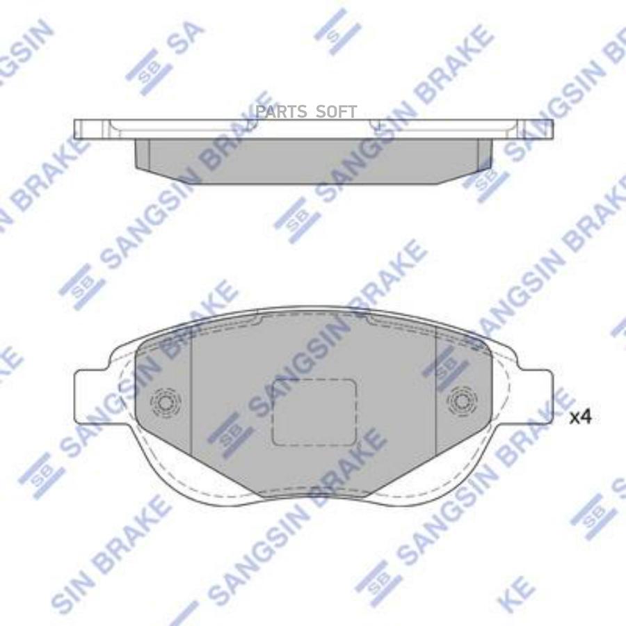 

Тормозные колодки Sangsin brake передние дисковые SP1826