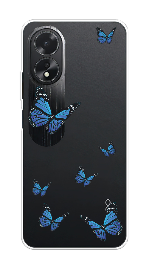 

Чехол на Oppo A38/A18 "Blue butterflies", Синий;черный, 2515350-1