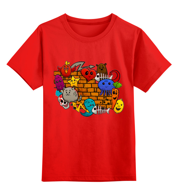 

Футболка детская Printio Стикеры. мультфильмы цв. красный р. 140, Стикеры. мультфильмы