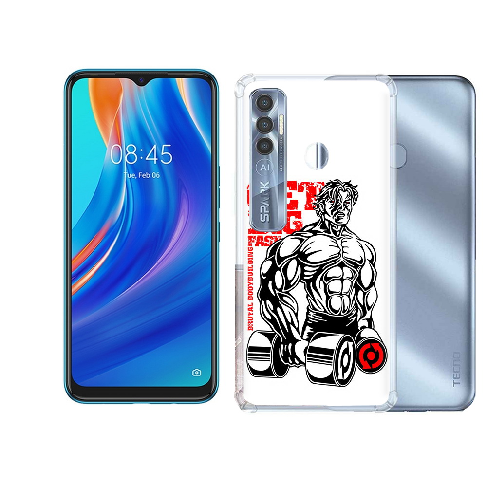 

Чехол MyPads Tocco для Tecno Spark 7 Pro накаченное тело, Прозрачный, Tocco