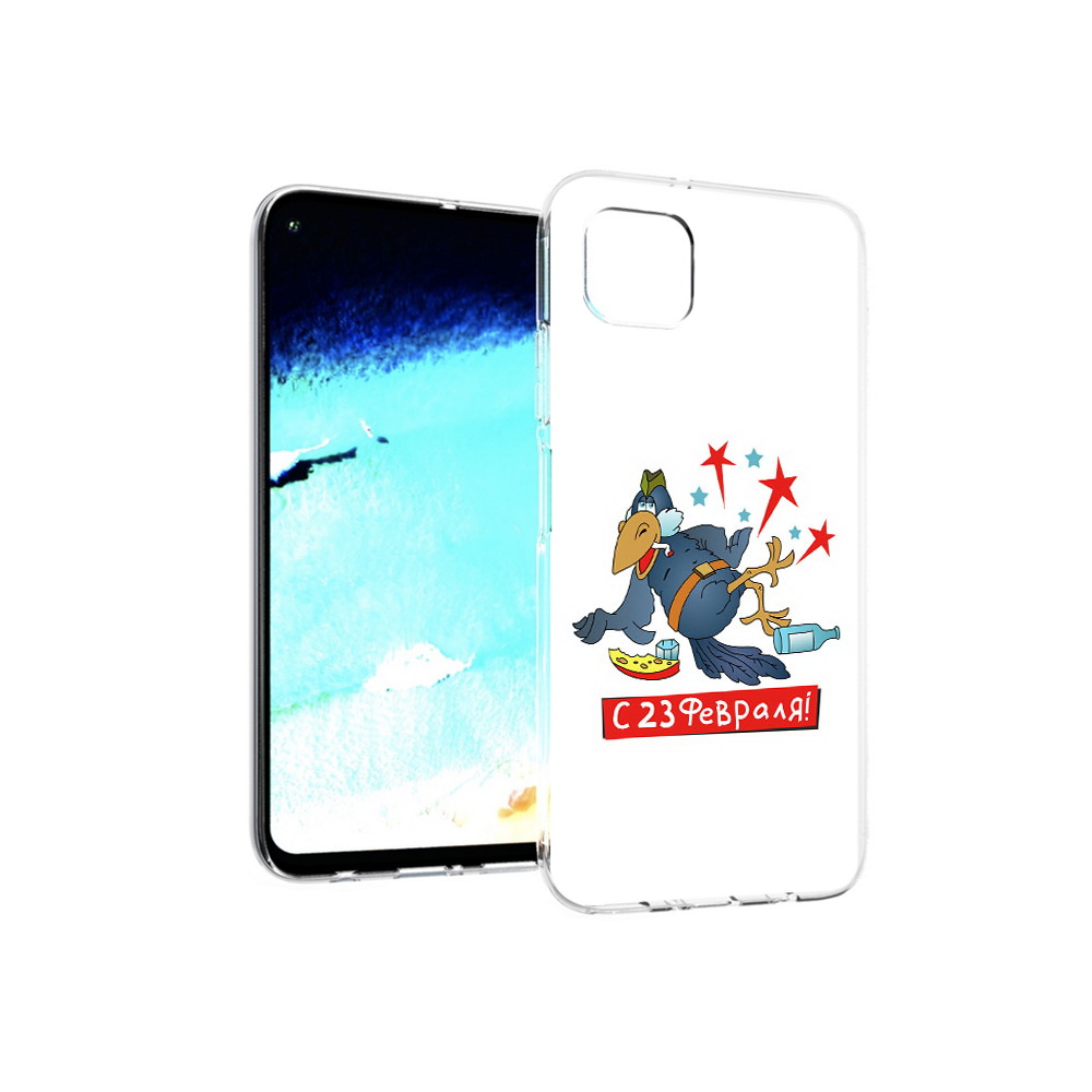Чехол MyPads Tocco для Huawei Nova 6 SE 23 февраля веселая птица