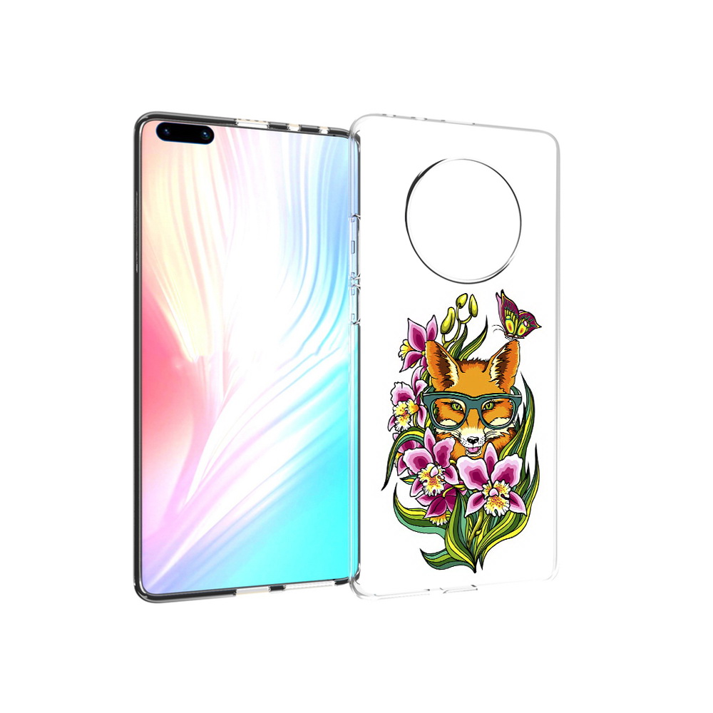 

Чехол MyPads Tocco для Huawei Mate 40 Pro Лиса в цветах, Прозрачный, Tocco