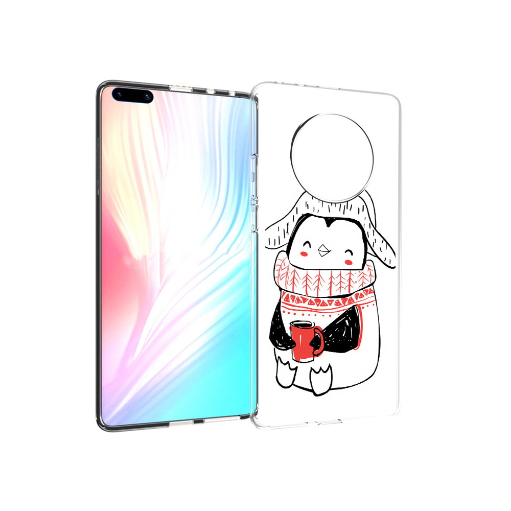 

Чехол MyPads Tocco для Huawei Mate 40 Pro Милый пингвин, Прозрачный, Tocco