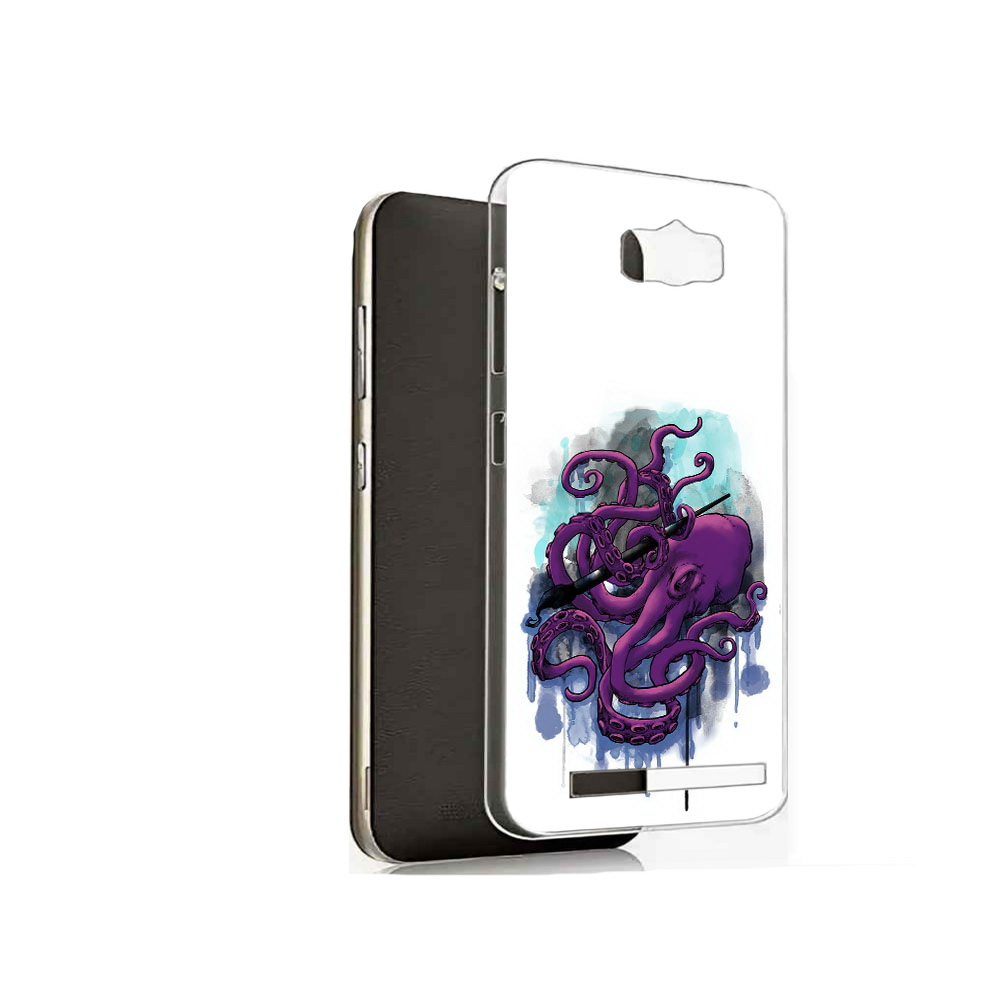 

Чехол MyPads Tocco для Asus ZenFone Max (ZC550KL) фиолетовый осьминог, Прозрачный, Tocco