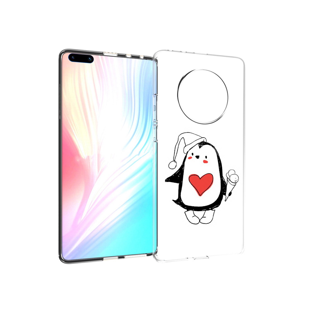 

Чехол MyPads Tocco для Huawei Mate 40 Pro Пингвин с мороженым, Прозрачный, Tocco