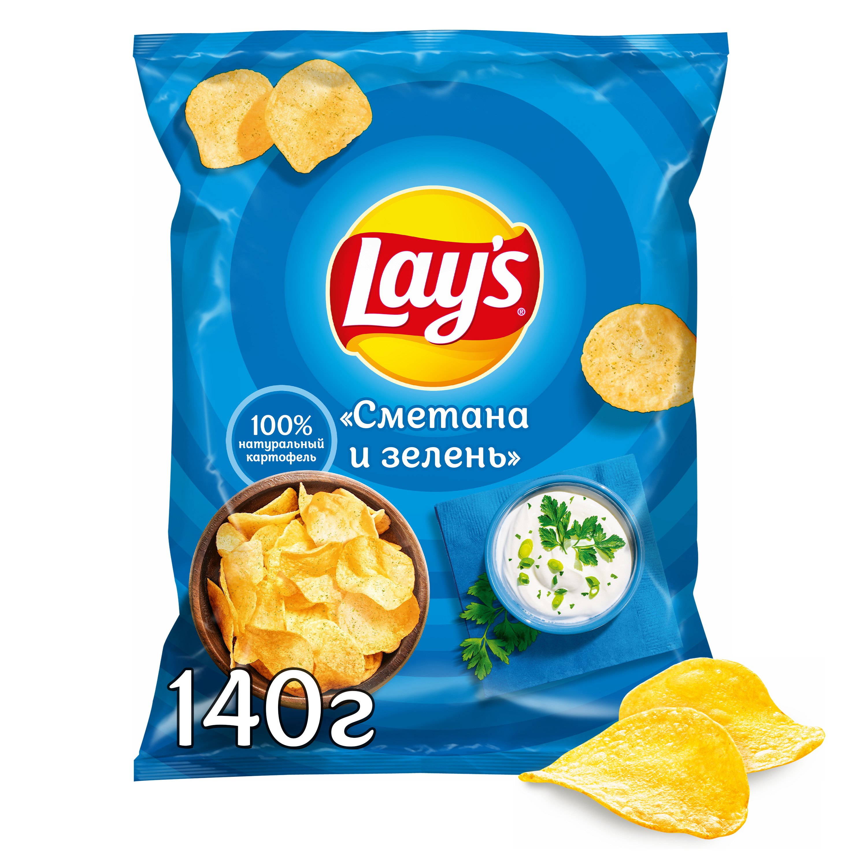 Чипсы картофельные Lay's Сметана и зелень 140 г