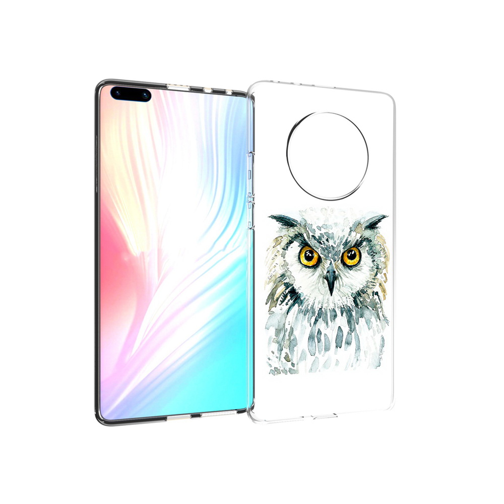 

Чехол MyPads Tocco для Huawei Mate 40 Pro Серьезная сова, Прозрачный, Tocco