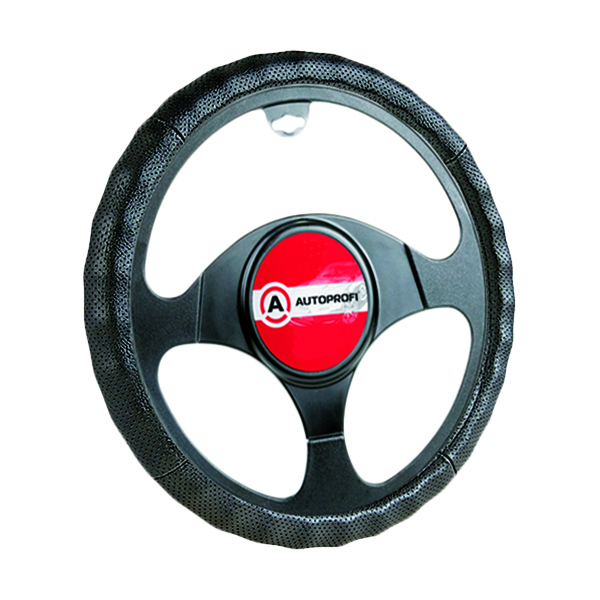 

Оплётка AUTOPROFI, натуральная кожа, перфорированная, ребристая, чёрный, разм. L,, 1/25, Черный