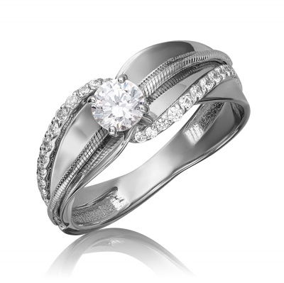 

Кольцо из белого золота с фианитом р. 16 PLATINA jewelry 01-5189-00-501-1120-67, 01-5189-00-501-1120-67