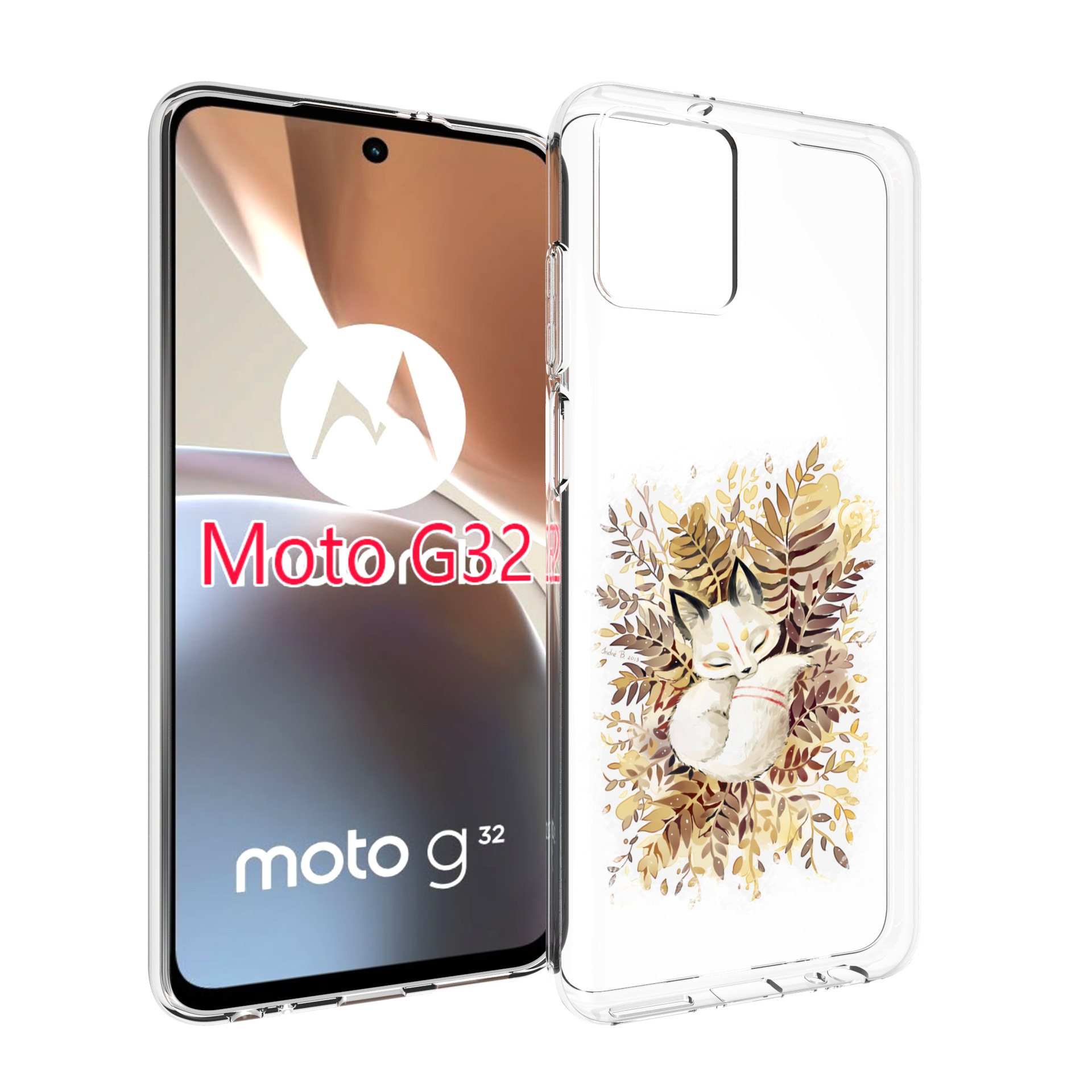 

Чехол MyPads лисенок в траве для Motorola Moto G32, Прозрачный, Tocco