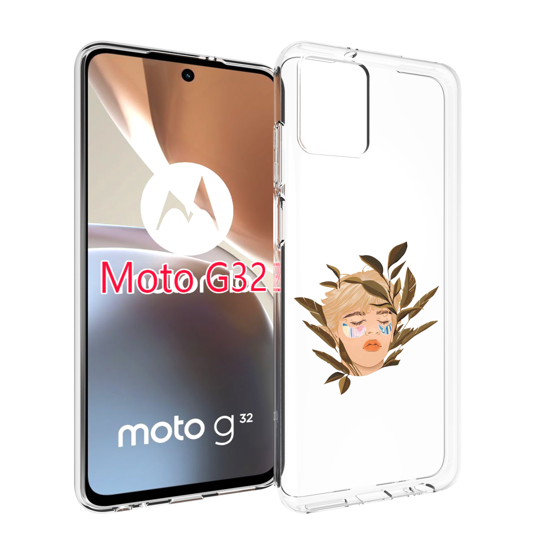 

Чехол MyPads лицо-с-патчами для Motorola Moto G32, Прозрачный, Tocco