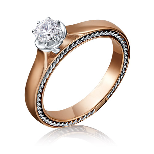 Золотые кольца  СберМегаМаркет Кольцо из золота с фианитом р. 17,5 PLATINA jewelry 01-5196-00-501-1111-38