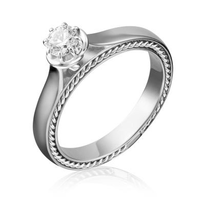 

Кольцо помолвочное из белого золота р.  PLATINA jewelry 01-5196-00-501-1120-38, фианит, 01-5196-00-501-1120-38