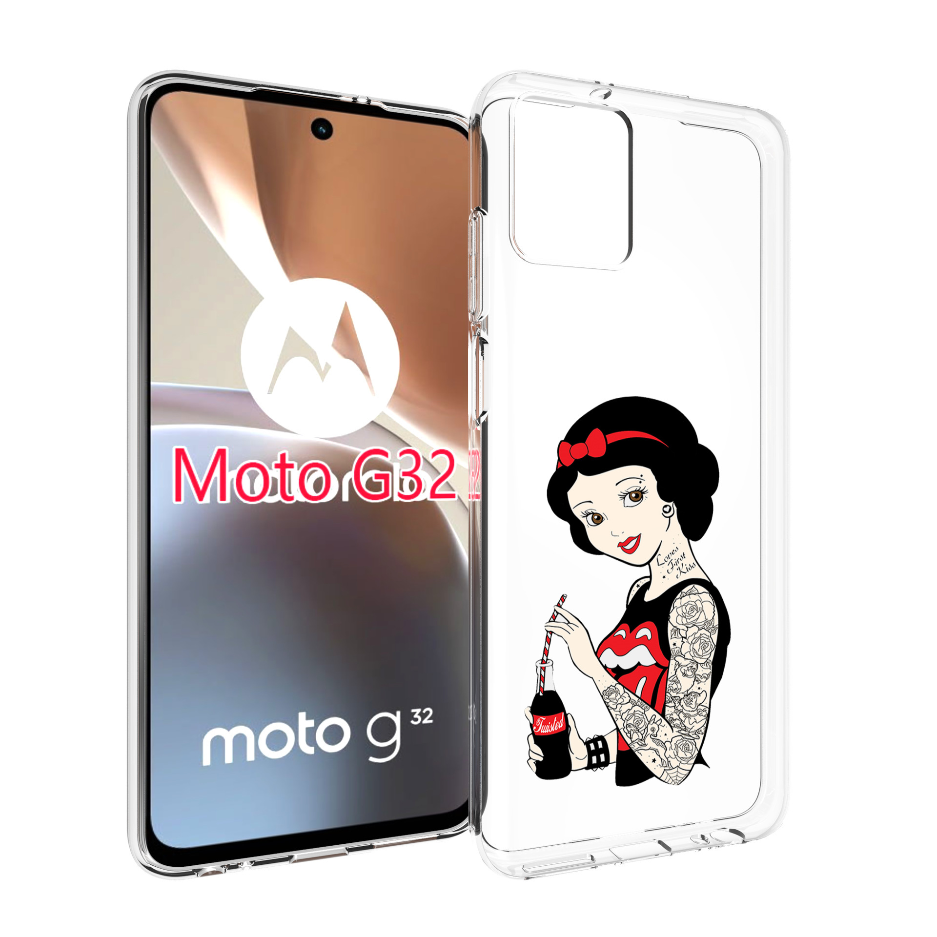 

Чехол MyPads любительница-колы женский для Motorola Moto G32, Прозрачный, Tocco