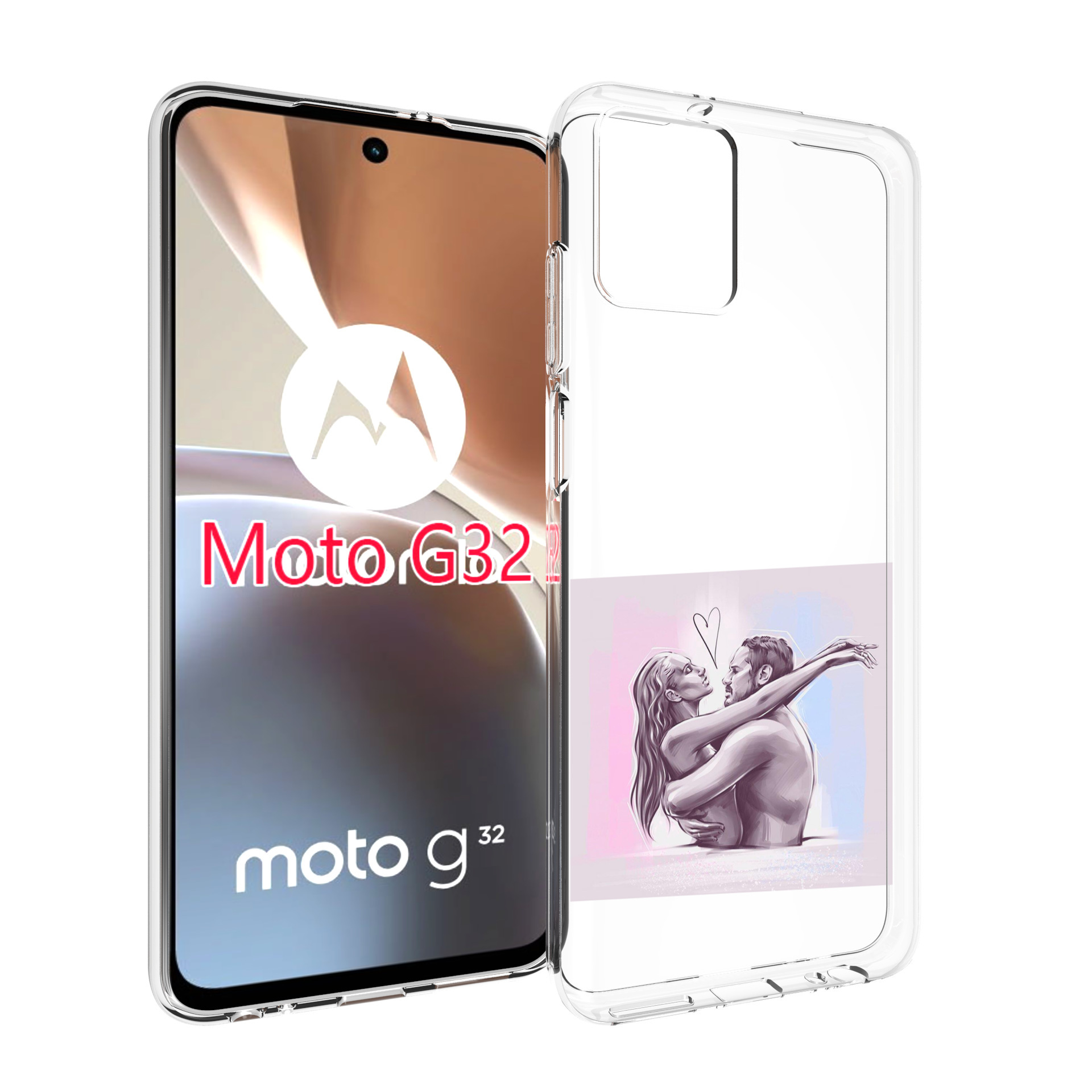 

Чехол MyPads любовные-тела для Motorola Moto G32, Прозрачный, Tocco