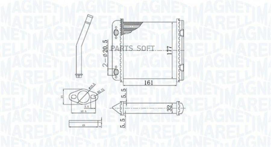 

Радиатор Отопителя-. Opel Astra F MAGNETI MARELLI арт. 350218408000