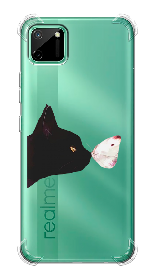 

Чехол Awog на Realme C11 2020 "Черный кот и бабочка", Разноцветный, 253851-1