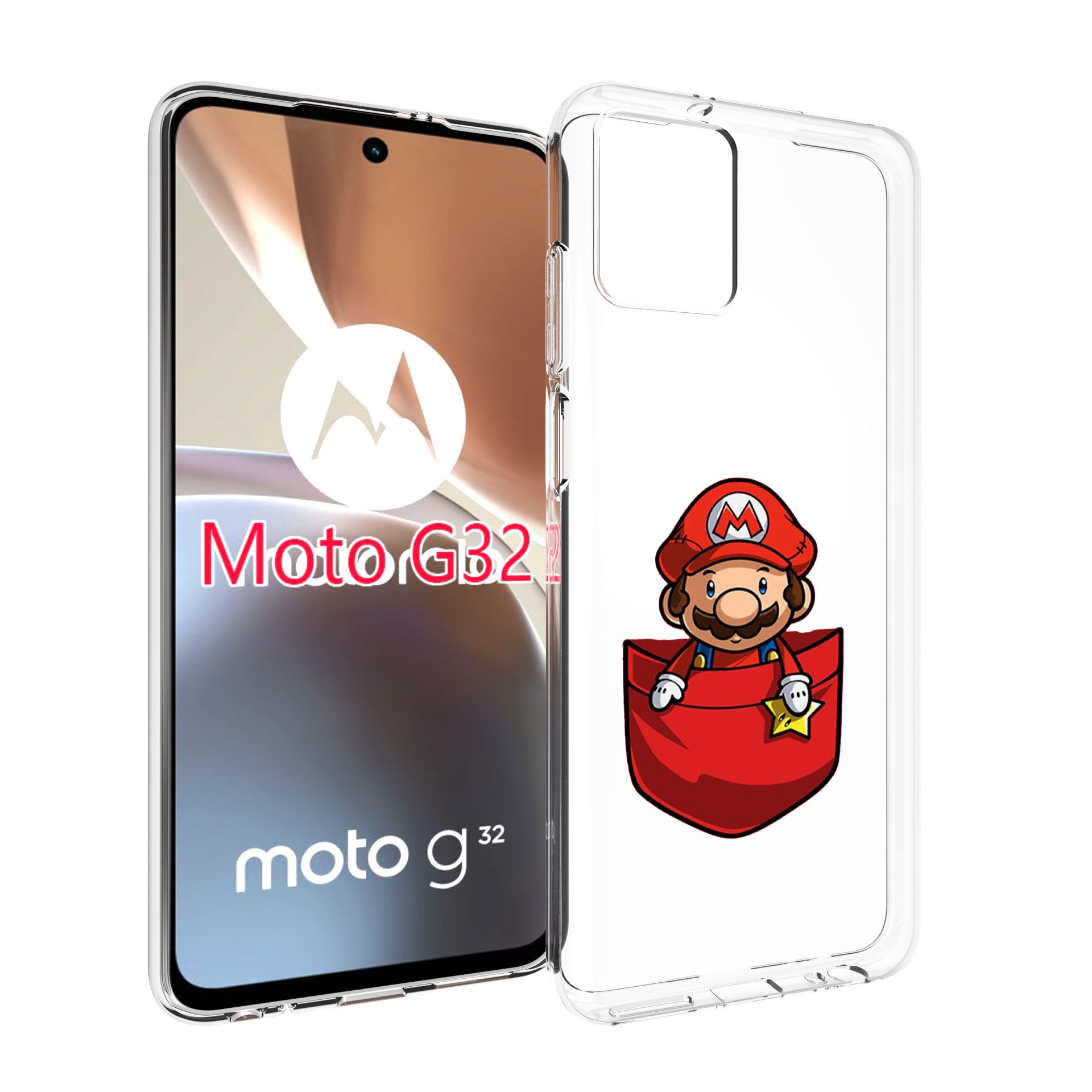 

Чехол MyPads марио в кармашке детский для Motorola Moto G32, Прозрачный, Tocco