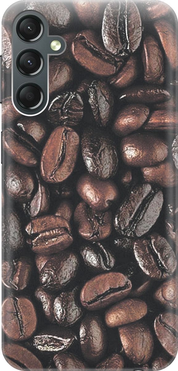 Чехол из силикона для Samsung Galaxy A24 с изображением зерен кофе.
