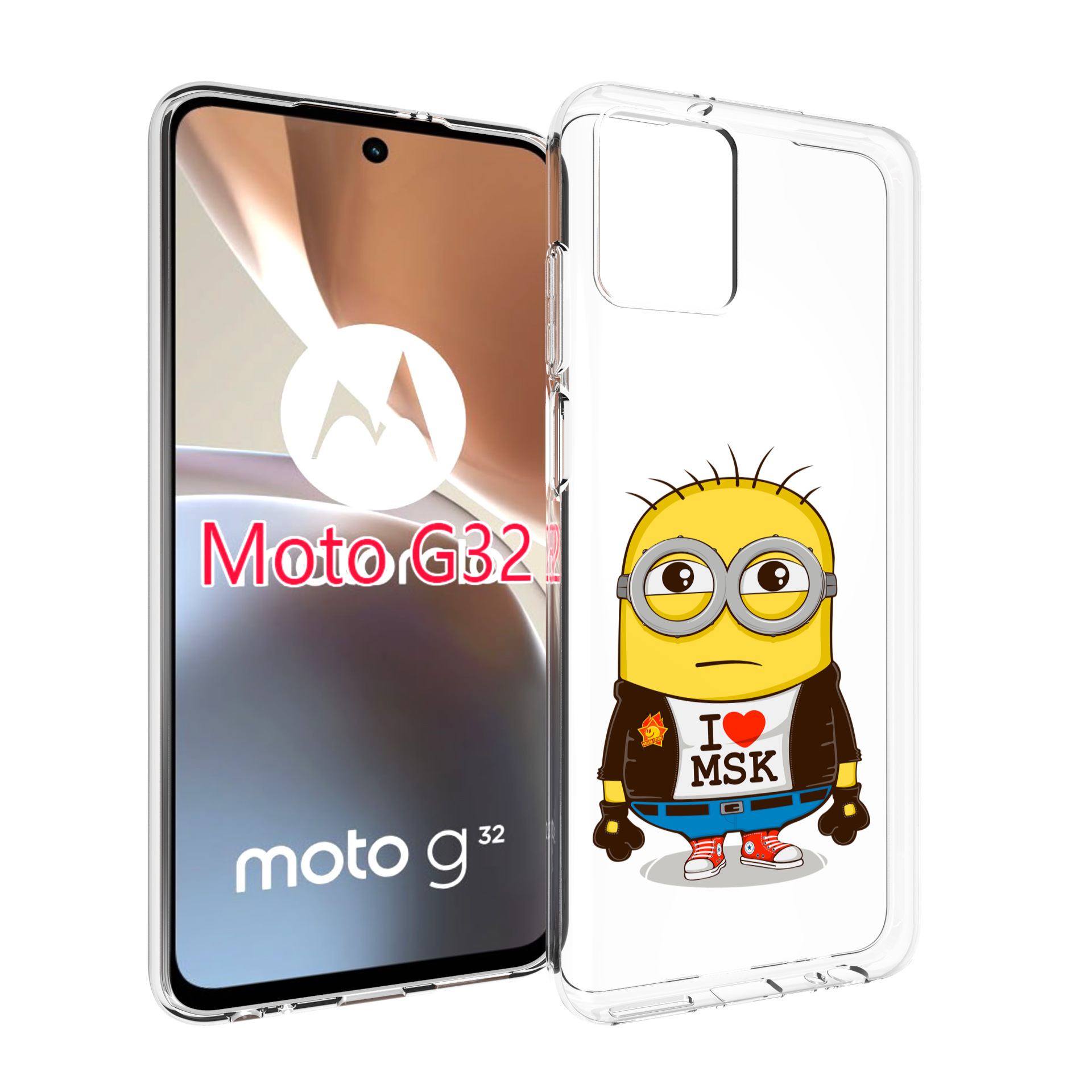 

Чехол MyPads миньон-я-люблю-Мск для Motorola Moto G32, Прозрачный, Tocco