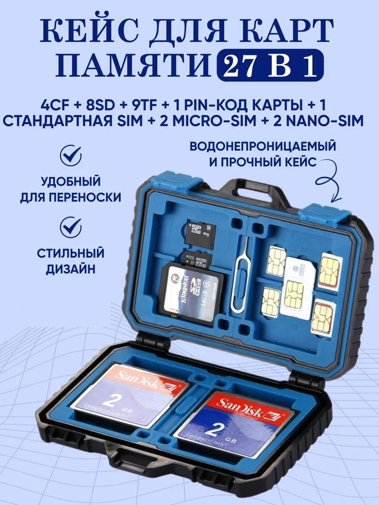 Водонепроницаемый чехол для карт памяти PULUZ 27в1